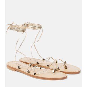 Amanu Serengeti Sandals in Champagne 39 US 9 With Box Womens Flats